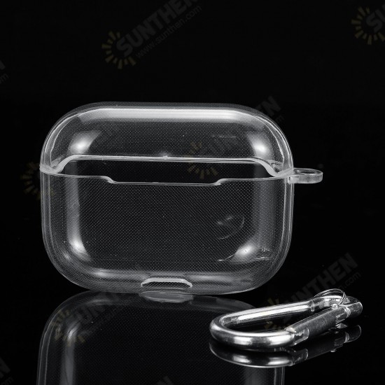 Transparent Non-yellow Anti-fall TPU Soft Earphone Storage Case Protective Cover with Keychain for Airpods Pro Airpods 3