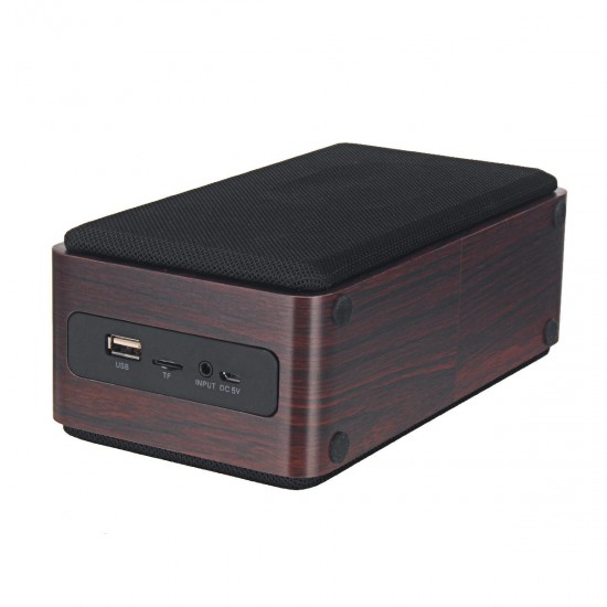 W5A Wooden Wireless bluetooth Speaker Portable Stereo TF Card U Disk 3.5mm Audio Speaker with Mic