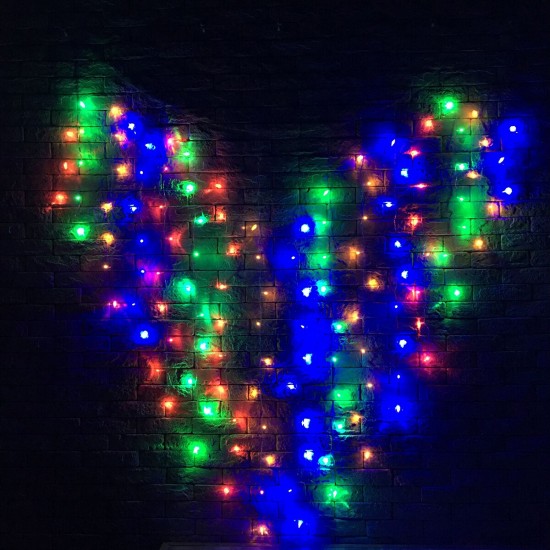 128 LED Heart-Shape Fairy String Curtain Light Valentine's Day Wedding Christmas Decor