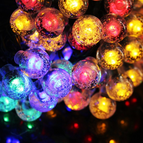 12M 8 Modes 100LED Solar String Light Crystal Ball Fairy Lamp Wedding Holiday Home Party Christmas Tree Decoraions Lights