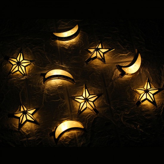 1.65M 3M Moon Star LED Fairy String Light Oil Holiday Lamp Ramadan Islam EID Party Decor