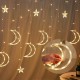 2.5M 3.5M USB Plug In LED Moon Star Curtain Fairy Ins Christmas String Light Bedroom Romantic Decor