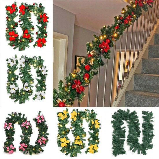 2.7m Christmas Tree Wreath Door Hanging Garland Window Ornament Xmas Party Decor Christmas Decorations Clearance Christmas Lights