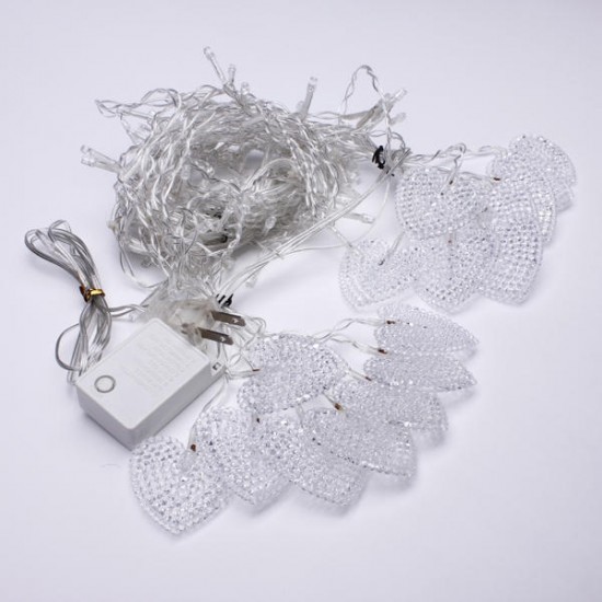 2M White 16 Hearts 104 LED String Fairy HoliDay Lights For Party Xmas