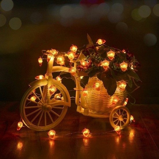 2M/3M/4M LED Acorn String Light 8 Modes Waterproof Christmas Party Decorative Lamp with Remote Control