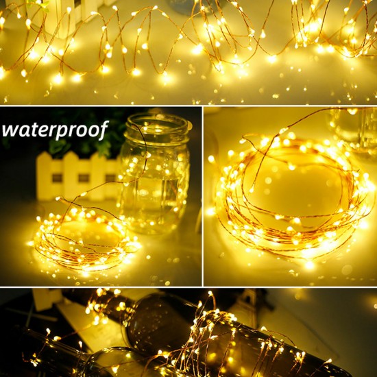 300/400 LED Waterproof Colorful Light Fairy String Rope Solar Lights Outdoor