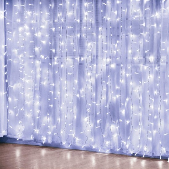 300LED 3x3m Curtain Light String IP65 Festival Decor Fairy Light Christmas Wedding