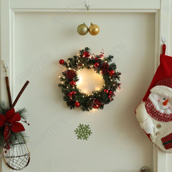 30cm Diameter Christmas Wreath Decoration Light Christmas Wreath Garland Battery Box