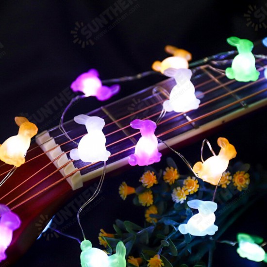 30m 20LED Easter Bunny Shape Lamp Multicolor Festival Atmosphere Indoor Outdoor Home Wall Garden Decor String Lights