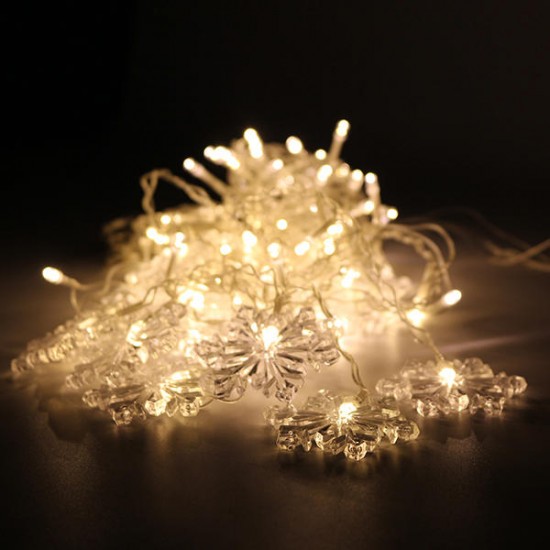 3.5M 96LEDs 8Modes Snowflake Fairy String Light for Christmas Party Patio AC220V