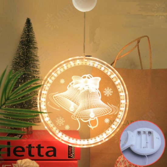 3D USB Window Hanging Santa Claus LED String Fairy Light Christmas Holiday Lamp Party Decorations