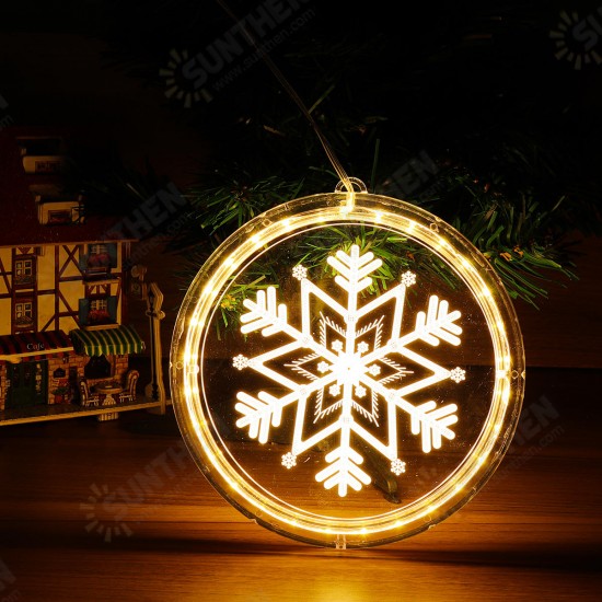 3D USB Window Hanging Santa Claus LED String Fairy Light Christmas Holiday Lamp Party Decorations