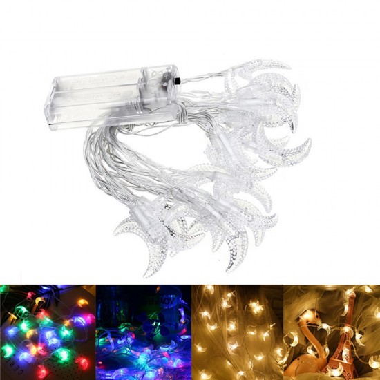 3M Battery Powered Moon Shape Warm White Colorful 20 LED String Fairy Light Holiday Decor DC3V