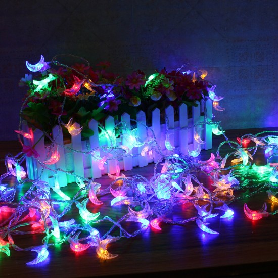 3M USB Moon Shape Warm White Colorful 20 LED String Fairy Light Wedding Holiday Decor DC5V