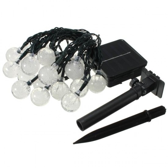 4.8M 20 LED Waterproof Solar Ball Fairy String Light Christmas Wedding Party Garden Decor
