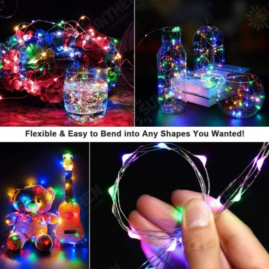 50/100LED Music Voice Control Battery Box Lamp String Waterproof Christmas Party Decoration Lamp