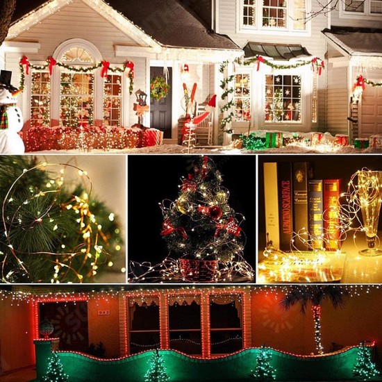 5/10M LED Lights Christmas Fairy String Lights Christmas Party w/ Remote Control