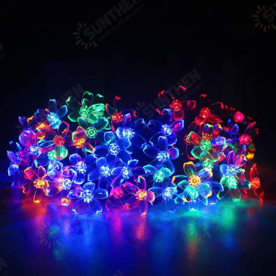 5/6.5/7/12M Solar LED String Christmas Blossom Lights Party Lamp 8 Mode