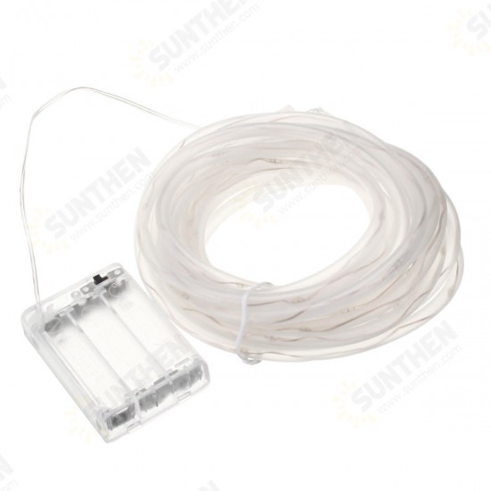 5M 50LED Battery Powered Rope Tube String Light Outdoor Christmas Garden Holiday Home Party Lamp