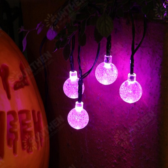 6.5M/7M 30/50LED Solar Powered Bubble Crystal Ball Shape LED String Lights for Halloween Holidays Decoration