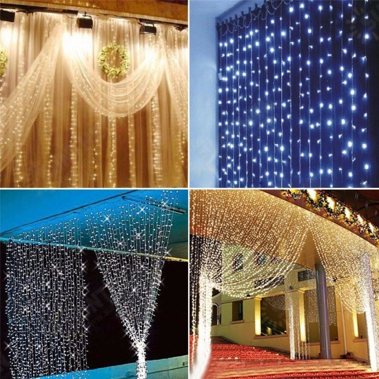 6x3M AC220V Waterproof LED String Light EU Plug Fairy Wedding Curtain Party Lamp for Indoor Outdoor Decor