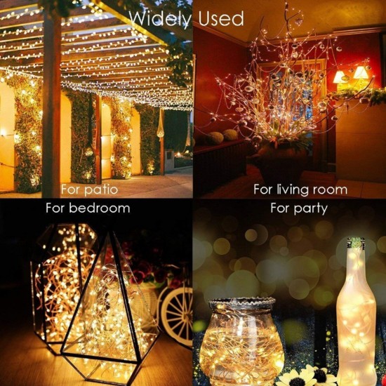 7/12/22/32M Solar String Light Copper Wire Outdoor Waterproof Garden Xmas Decor