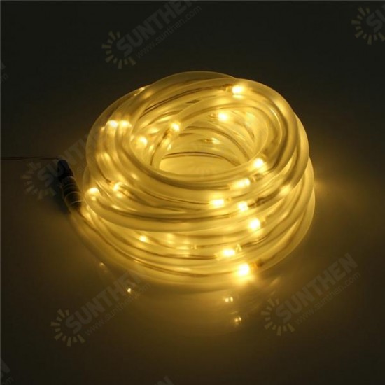 7M 50 LED Solar Waterproof LED Rope Tube String Fairy Light Xmas Party Garden Decor