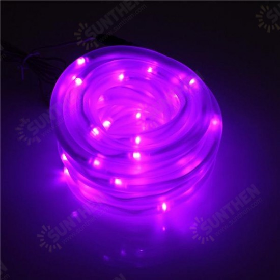 7M 50 LED Solar Waterproof LED Rope Tube String Fairy Light Xmas Party Garden Decor