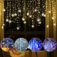 96 LED Snowflake String Curtain Window Lights Colorful Wedding Lamp 8 Modes