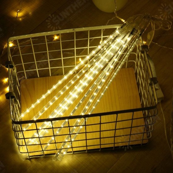 AC110-240V 50CM Waterproof IP65 180LED Meteor Shower Rain 5 Tubes String Light Holiday Party Christmas Outdoor Decor