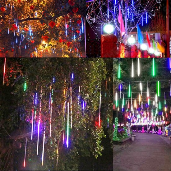 AC110-240V 50CM Waterproof IP65 180LED Meteor Shower Rain 5 Tubes String Light Holiday Party Christmas Outdoor Decor