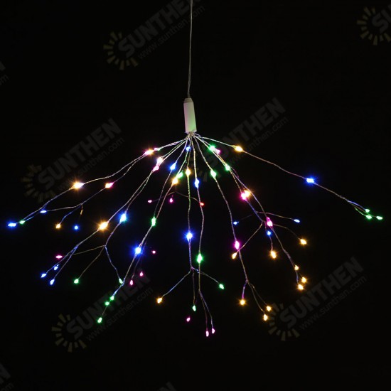 Battery Operated 198LED Dandelion Hanging String Light Silver Wire 8 Mode Dimmable Christmas Decor