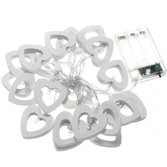 Battery Operated 20LED Heart Shape String Fairy Light for Party Decor