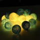 Battery Powered 10LEDs Warm White Cotton Ball Fairy String Light For Wedding Christmas DC3V