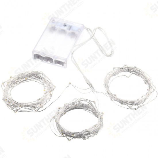 Battery Powered 10M Waterproof Four Modes Optional Silver Wire Fairy String Lights For Xmas Party