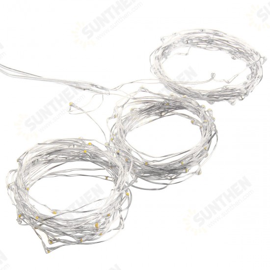 Battery Powered 10M Waterproof Four Modes Optional Silver Wire Fairy String Lights For Xmas Party