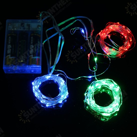 Battery Powered 10M Waterproof Four Modes Optional Silver Wire Fairy String Lights For Xmas Party