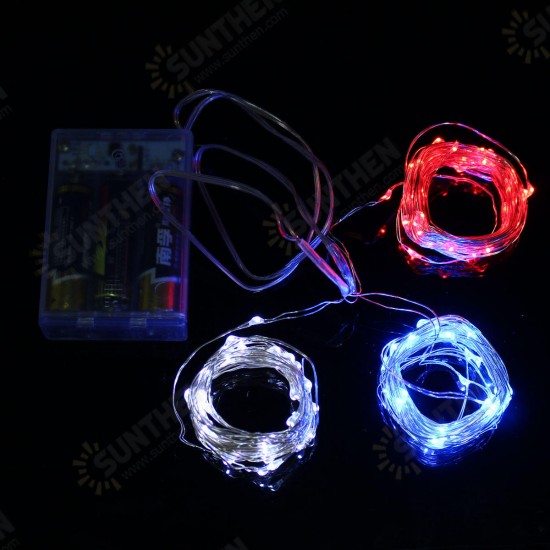 Battery Powered 10M Waterproof Four Modes Optional Silver Wire Fairy String Lights For Xmas Party