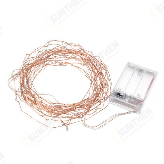 Battery Powered 12M Waterproof Copper Wire Fairy String Light For Christmas Holiday Party Decor