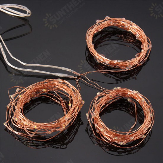 Battery Powered 12M Waterproof Copper Wire Fairy String Light For Christmas Holiday Party Decor