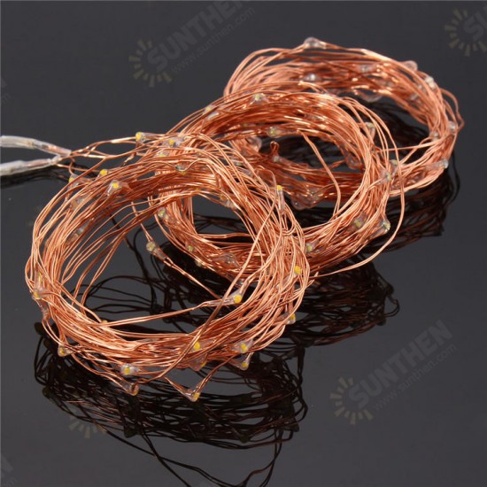 Battery Powered 12M Waterproof Copper Wire Fairy String Light For Christmas Holiday Party Decor