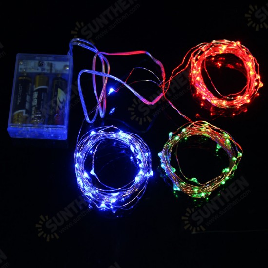 Battery Powered 12M Waterproof Copper Wire Fairy String Light For Christmas Holiday Party Decor