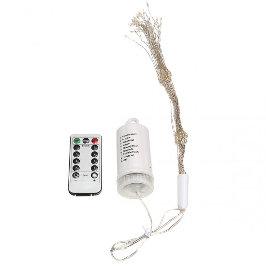 Battery Powered 150/180LED 8 Modes DIY Firework String Christmas Light with 13 Keys Remote Control