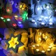 Battery Powered 1.8M 0.3W 10LED Wooden Star Shape Fairy String Light for Christmas Party Decor DC3V