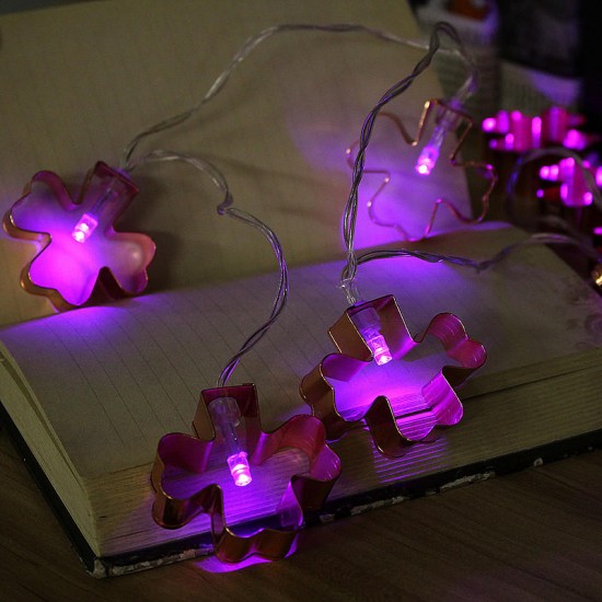 Battery Powered 1.8M LED Iron Flower Fairy String Light Holiday Wedding Party Decor