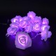 Battery Powered 20LEDs Red Purple Rose Flower Indoor Fairy String Light for Christmas Wedding Patio