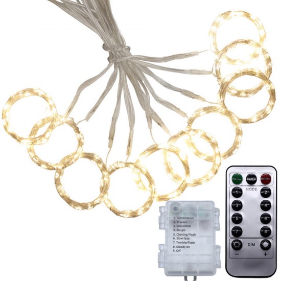 Battery Powered 3M*3M 300LED Curtain String Light Christmas Fairy Light with 13Key IR Remote Control