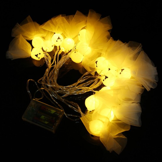 Battery Powered 5.35M 20LEDs Sunny Dolls Shaped Waterproof Warm White String Light For Christmas