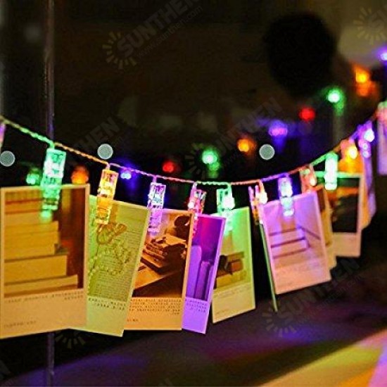 Battery Powered 5M 40LEDs 8 Modes Picture Display Clip Fairy String Light With Remote for Christmas