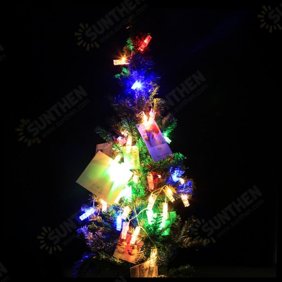 Battery Powered 5M 40LEDs 8 Modes Picture Display Clip Fairy String Light With Remote for Christmas